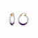 14K Yellow Gold Over Sterling Silver Painted Mini Rope Hoops in Purple