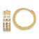 14k Yellow Gold Polished 7/16" Two Row Cubic Zirconia Hinged Hoop Earrings