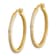 14k Yellow Gold 1" Polished Cubic Zirconia Large Hoop Earrings