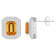 8x6mm Emerald Cut Citrine And White Topaz Accent Rhodium Over Sterling
Silver Double Halo Earrings