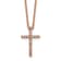 14K Rose Gold Over Sterling Silver Polished Cubic Zirconia Latin Cross Necklace
