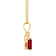 7x5mm Emerald Cut Garnet with Diamond Accents 14k Yellow Gold Pendant
With Chain