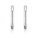 Hexagonal Open Hoop Earrings In White Rhodium Over Brass