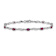 Rhodium Over 10k White Gold Diamond and Red Ruby Bracelet