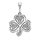 Rhodium Over 14K White Gold Trinity Clover Pendant