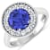 2.5ctw Violet Tanzanite and Diamond 14K White Gold Halo Ring