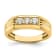 14K Yellow Gold 3-Stone Diamond Men's Ring 0.49ctw