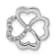 Rhodium Over 14K White Gold 1/15ct. Diamond Four Leaf Clover Chain Slide Pendant