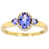 Tanzanite Oval And Round With White Zircon Ring In 18K Gold Over
Sterling Silver 0.86ctw