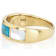Turquoise And Mother-Of-Pearl Inlay Band Ring In 18K Gold Over Sterling Silver