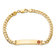 14k Yellow Gold Medical Red Enamel Curb Link ID Bracelet