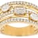 Multi-Shape Moissanite Multi-Row Ring In 14K Gold Over Sterling Silver