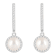 6mm Cultured Freshwater Pearl 1/3 ctw Diamond Rhodium Over Sterling
Silver Halo Dangle Earrings