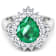 3.74ctw Green Emerald and Diamond 14K White Gold Halo Ring