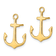 14K Yellow Gold Polished 2D Anchor Stud Earrings