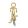 14k Yellow Gold and 14k White Gold 3D Large Bicycle Pendant