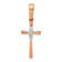 14k Rose Gold and Rhodium Over 14k Rose Gold Diamond Cross Pendant