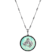 White Base Metal Round Turquoise Horse Pendant Necklace 18"