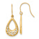 14k Yellow Gold Polished Floral Teardrop Dangle Earrings
