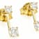 Moissanite Studs With Earring Jackets In 14K Gold