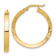 14k Yellow Gold 1 1/16" Polished and Diamond-Cut Hoop Earrings