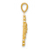 14k Yellow Gold Polished and Textured Jesus Dog Tag Pendant