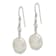 Sterling Silver Polished Freshwater Cultured Coin Pearl and CZ Dangle Earrings