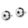 Rhodium Over Sterling Silver Enamel Soccer Ball Post Earrings