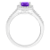 8x6mm Oval Amethyst 1/4 ctw Diamond Rhodium Over Sterling Silver Halo Ring