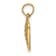 14k Yellow Gold 2D Filigree Heart with Flower Design Charm