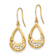 14k Yellow Gold Polished Floral Teardrop Dangle Earrings