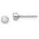 Rhodium Over 14K White Gold 3mm Cubic Zirconia Bezel Post Earrings
