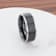 ATNOS Brushed Black Center Polished Beveled Edges Men’s Titanium Wedding
Ring 8mm