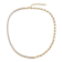 CZ Half Tennis Half Link Necklace In 14K Gold Over Brass