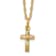 10k Yellow Gold With 12k Rose Gold and 12k Green Gold Accent Cross
Pendant With 18 Inch Ropa Chain