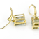 Prasiolite Green Quartz Octagon Earrings In 18K Gold Over Sterling Silver