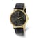 Charles Hubert Men's Stainless Steel Leather Band 44mm Watch
