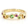 Multi Garnet Band Ring In 18K Gold Over Sterling Silver 0.43ctw