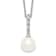 Rhodium Over Sterling Silver 7-8mm White Freshwater Cultured Pearl Cubic
Zirconia Necklace