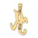 14k Yellow Gold Script Letter K Initial Pendant