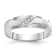 Rhodium Over 14K White Gold AA Quality Trio Mens Wedding Band