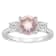 8mm Round Rose Quartz And White Topaz Rhodium Over Sterling Silver
3-Stone Ring
