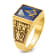 10K Yellow Gold Men's Lab Created Sapphire and Diamond Lodge Masonic Ring