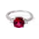 Red Lab Created Ruby Rhodium Over Sterling Silver 3-Stone Ring