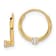 14K Yellow Gold Polished 2mm Cubic Zirconia on Small Endless Hoops Earrings