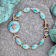 Barse Jewelry Blue Composite Turquoise Gold Tone Celestial Link Bracelet