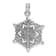 Rhodium Over 14k White Gold Textured Snowflake Pendant
