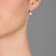 Square CZ Bezel-Set Drop Earrings In White Rhodium Over Brass