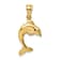 14k Yellow Gold Polished 2D Jumping Dolphin Charm
