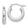 Rhodium Over 14k White Gold 5/8" Polished Tube Hoop Earrings